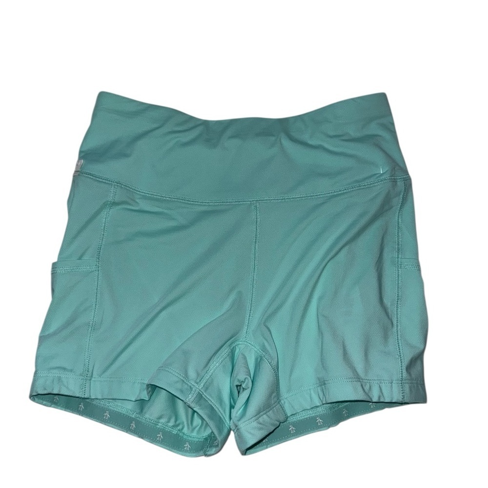 An Original Penguin By Munsingwear Womens Biker Aqua Blue Shorts Small